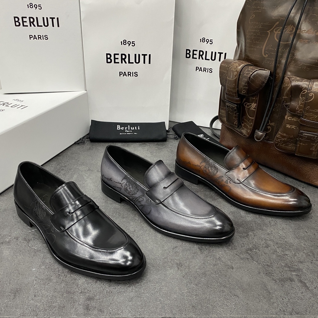 💋💍Berlut*/布鲁提 手工精品男士正装皮鞋 专柜同步火热款Andy乐福皮鞋 成功人士标配 固特