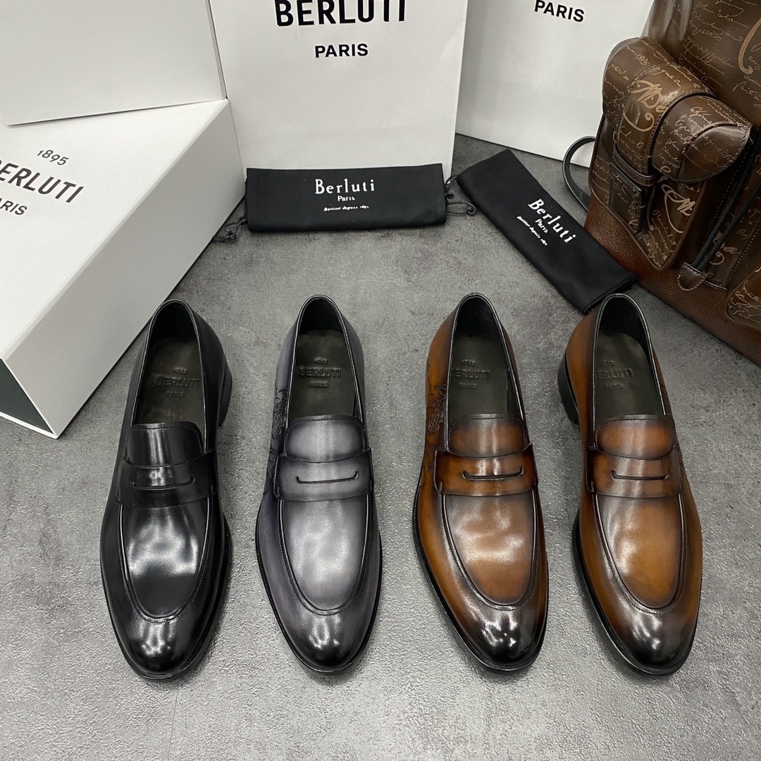 💋💍Berlut*/布鲁提 手工精品男士正装皮鞋 专柜同步火热款Andy乐福皮鞋 成功人士标配 固特