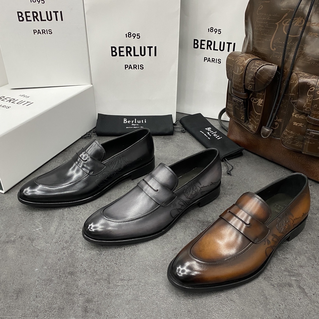 💋💍Berlut*/布鲁提 手工精品男士正装皮鞋 专柜同步火热款Andy乐福皮鞋 成功人士标配 固特