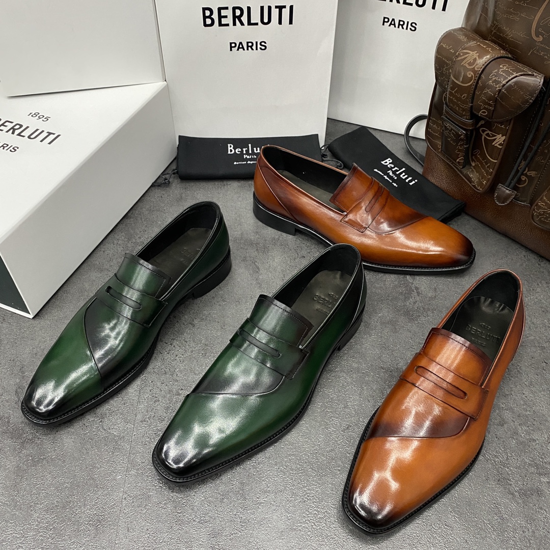 💋💍Berlut*/布鲁提 手工精品男士正装皮鞋  专柜同步火热款Andy乐福皮鞋  成功人士标配 固特