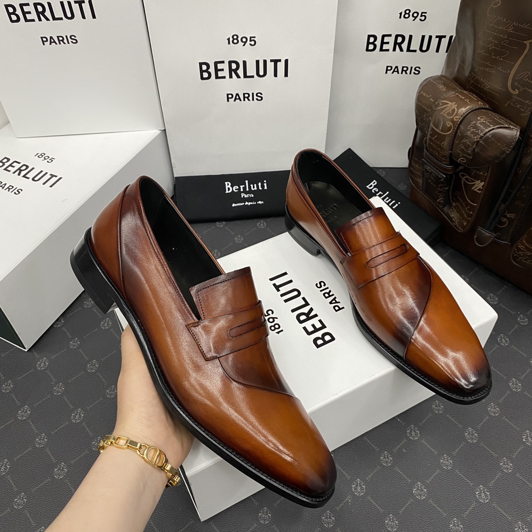 💋💍Berlut*/布鲁提 手工精品男士正装皮鞋  专柜同步火热款Andy乐福皮鞋  成功人士标配 固特