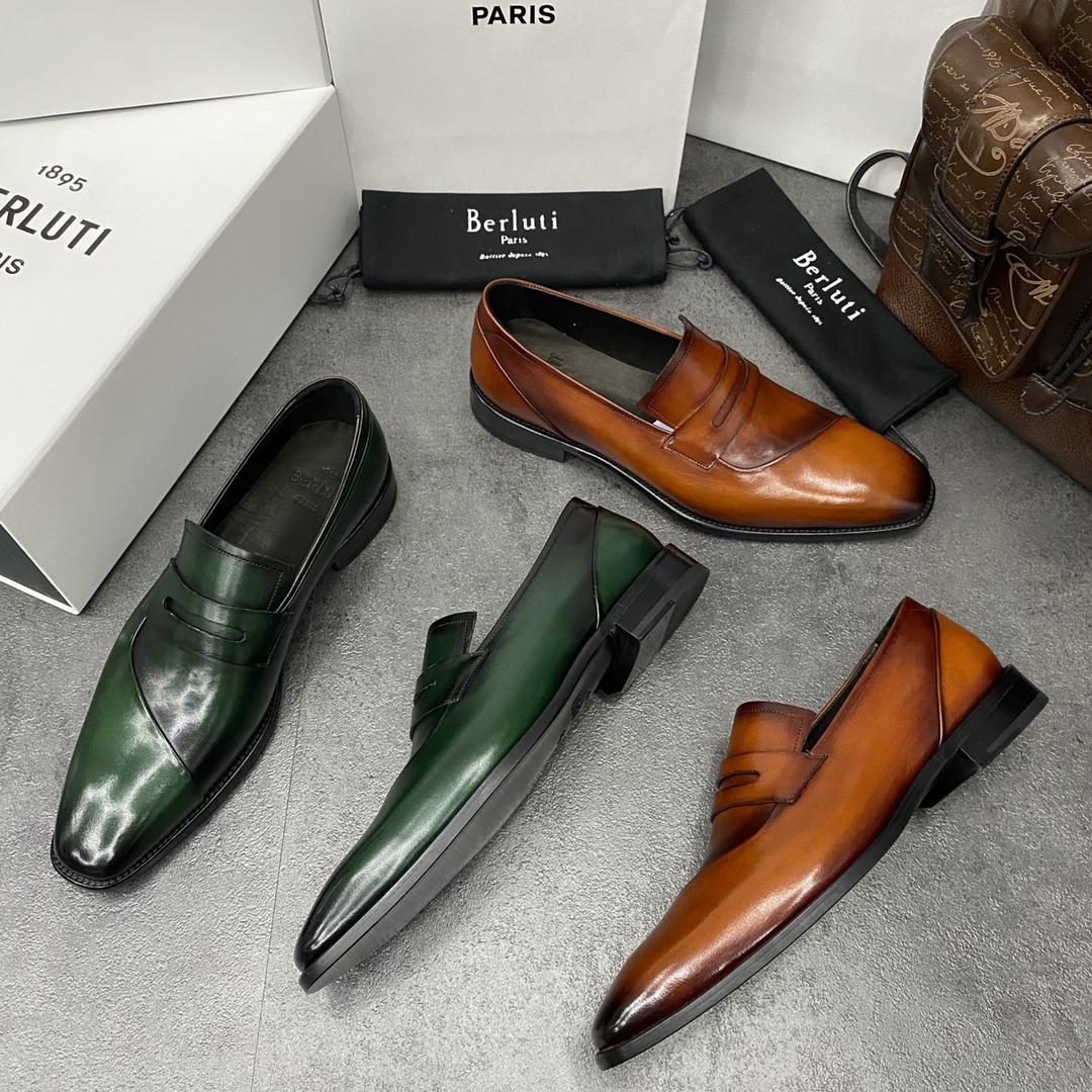 💋💍Berlut*/布鲁提 手工精品男士正装皮鞋  专柜同步火热款Andy乐福皮鞋  成功人士标配 固特