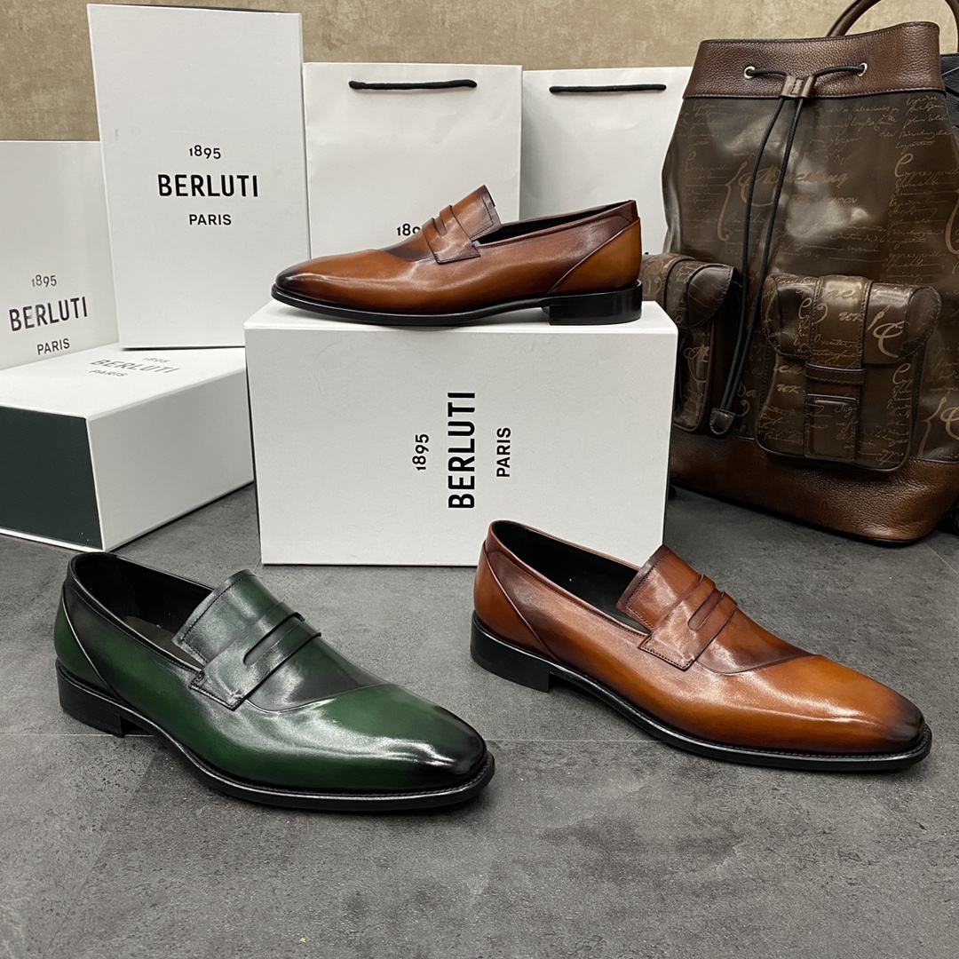 💋💍Berlut*/布鲁提 手工精品男士正装皮鞋  专柜同步火热款Andy乐福皮鞋  成功人士标配 固特