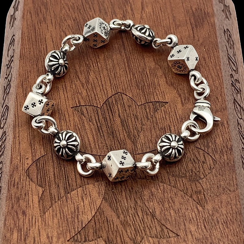 NO:112816,CH Croxin Dice Cross Flower Bracelet The highest version on the market Purchase level, jewelry quality, chrome hearts, bracelet19860909CH克罗心骰子十字话花手链 市面最高版本 代购级别,饰品精品,chrome hearts,bracelet,Jewelry