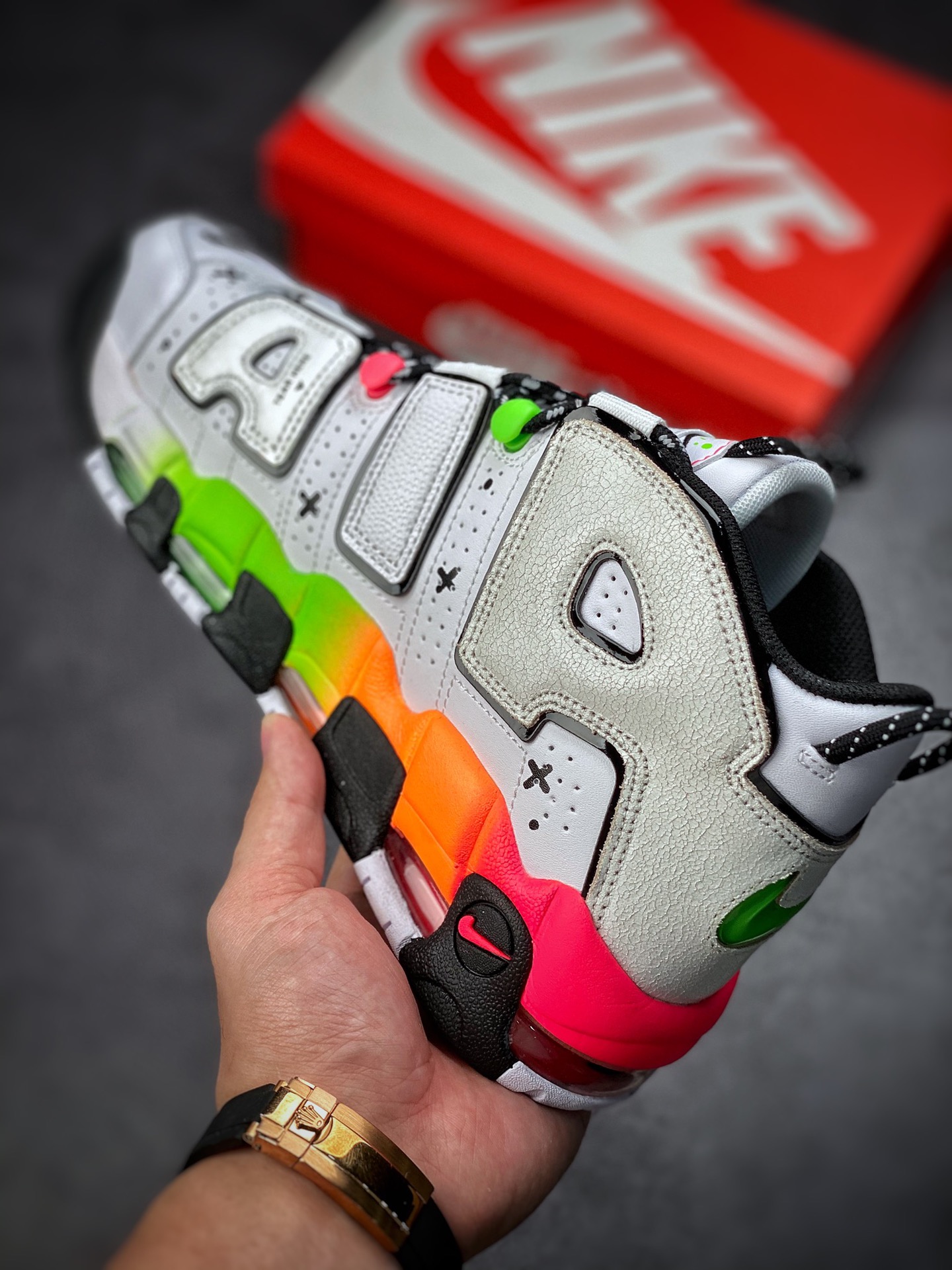 260 Nike Air MoreUptempo96复古篮球鞋大 Air 白彩虹 DV1233-111