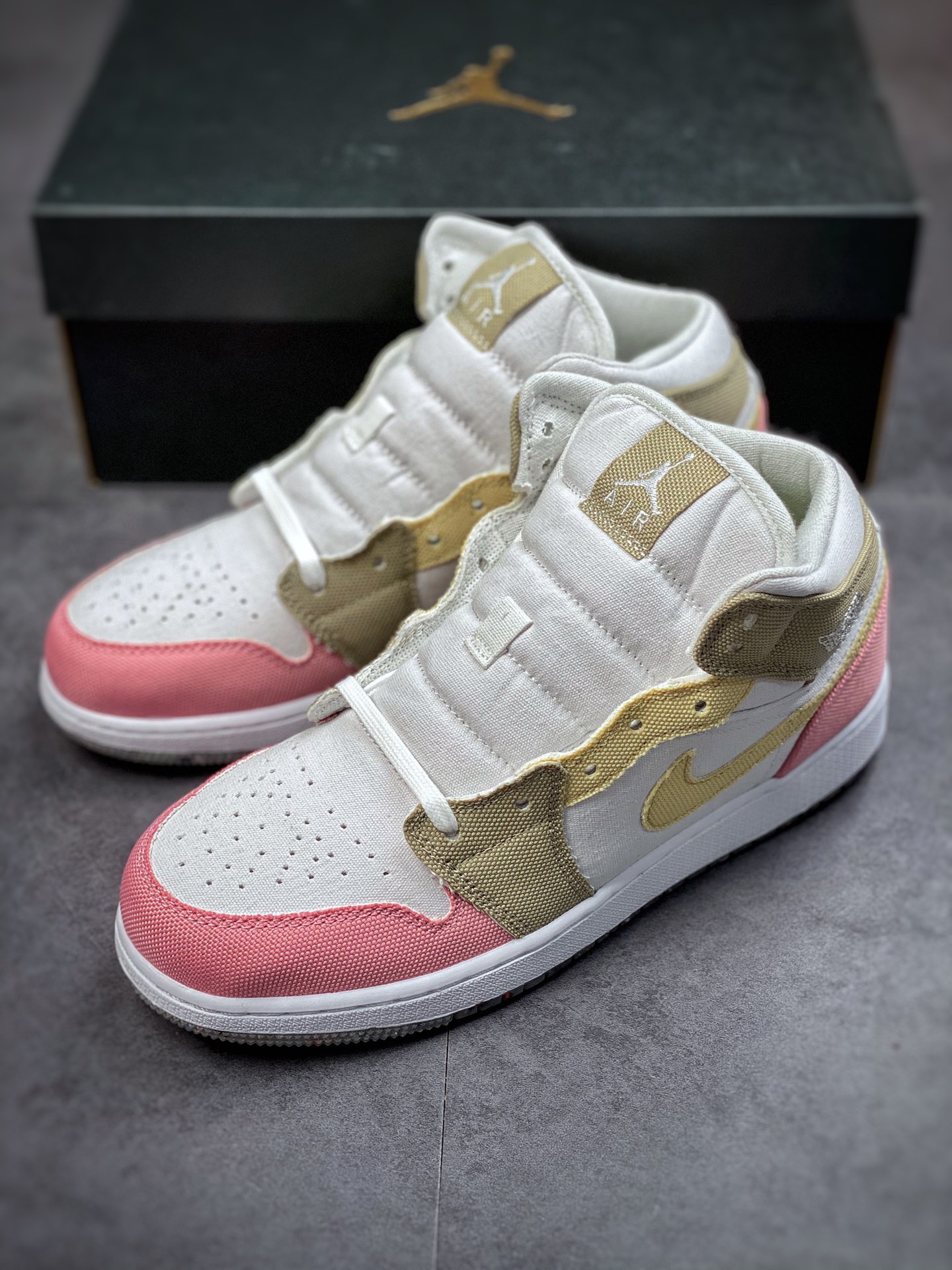 260 Air Jordan 1 Mid 粉白棕 市面唯一正确版本 DJ0338-100