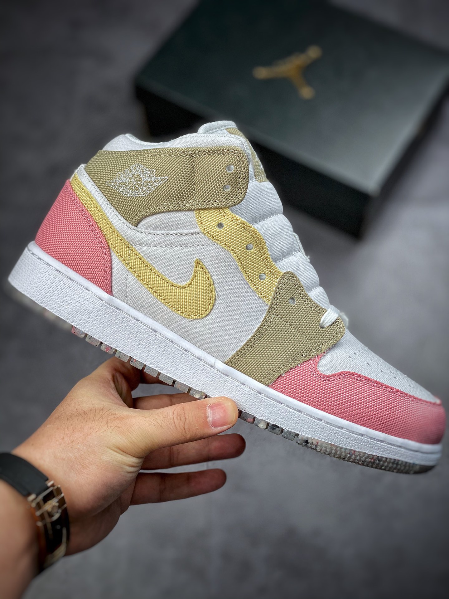 260 Air Jordan 1 Mid 粉白棕 市面唯一正确版本 DJ0338-100