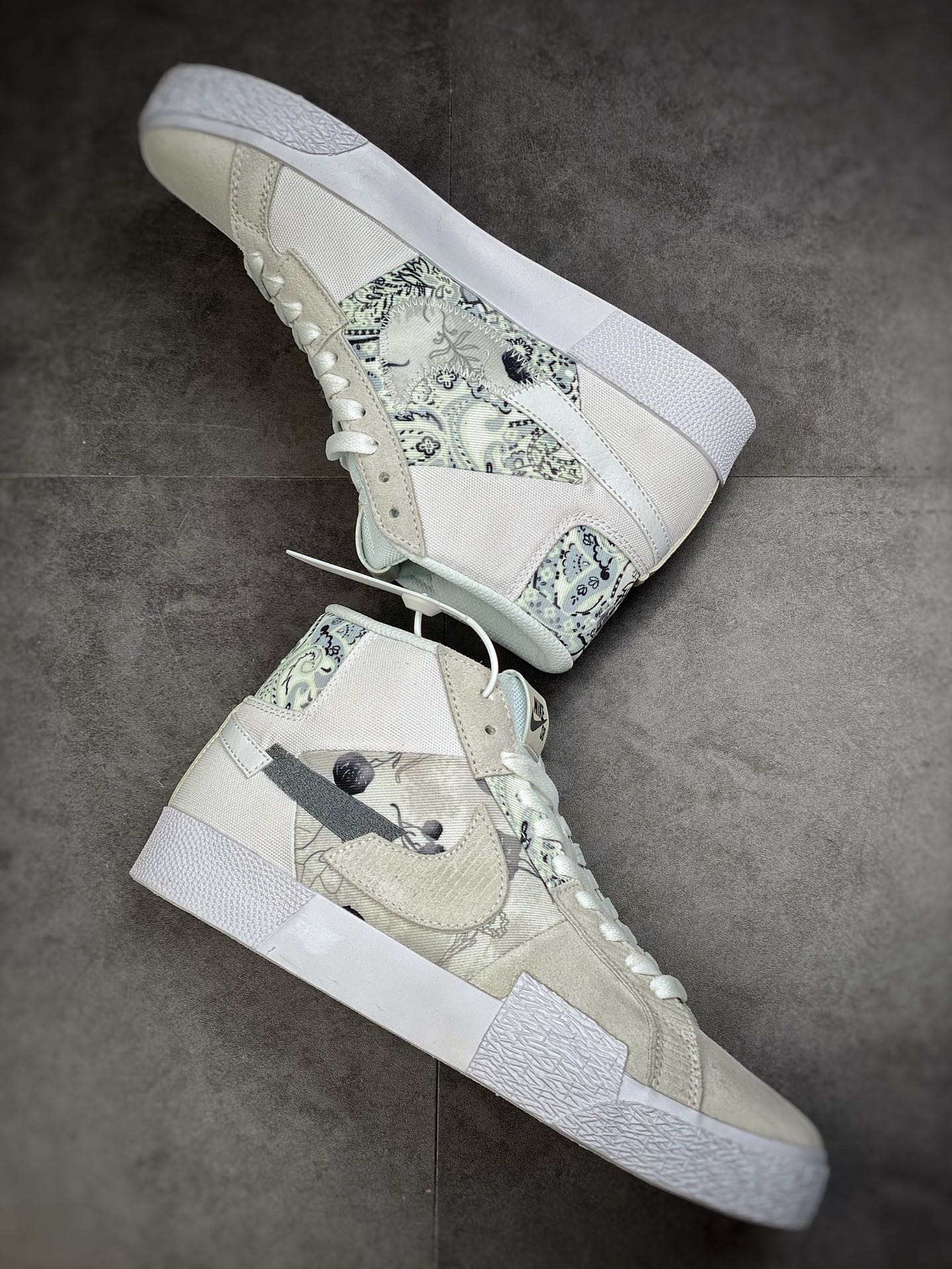 170 Nike SB Zoom Blazer Mid 灰白花卉 经典百搭中帮开拓者休闲运动板鞋 DM0859-100