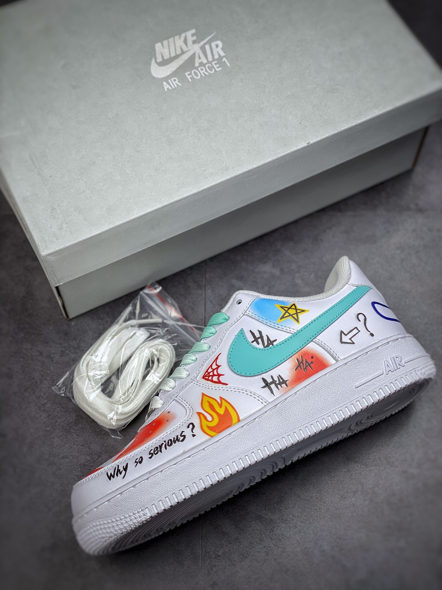 260 Nike Air Force 1 Low 07 二次元主题 小丑涂鸦配色CW2288-111