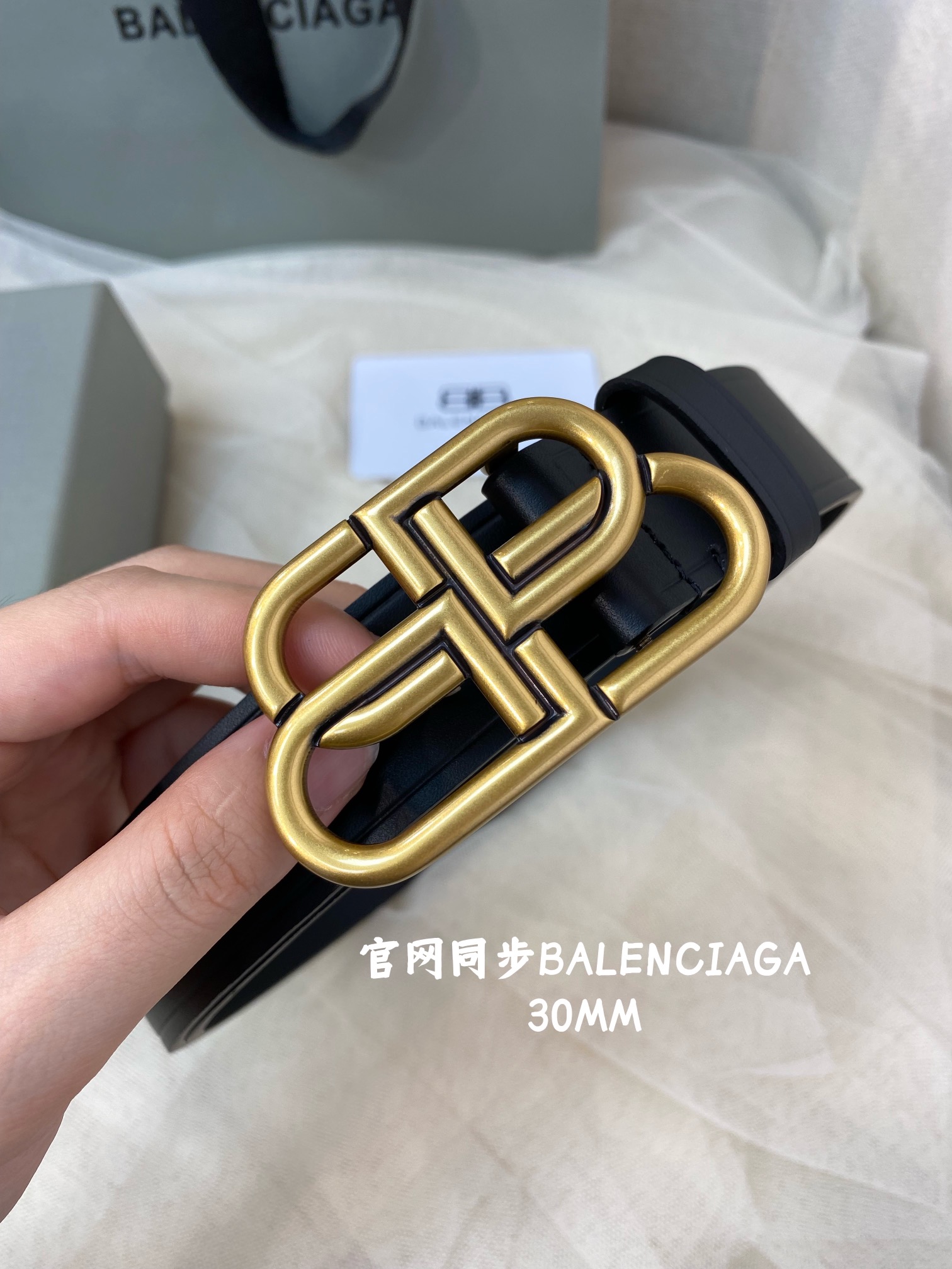巴黎世家2021新款腰带双面意大利雾