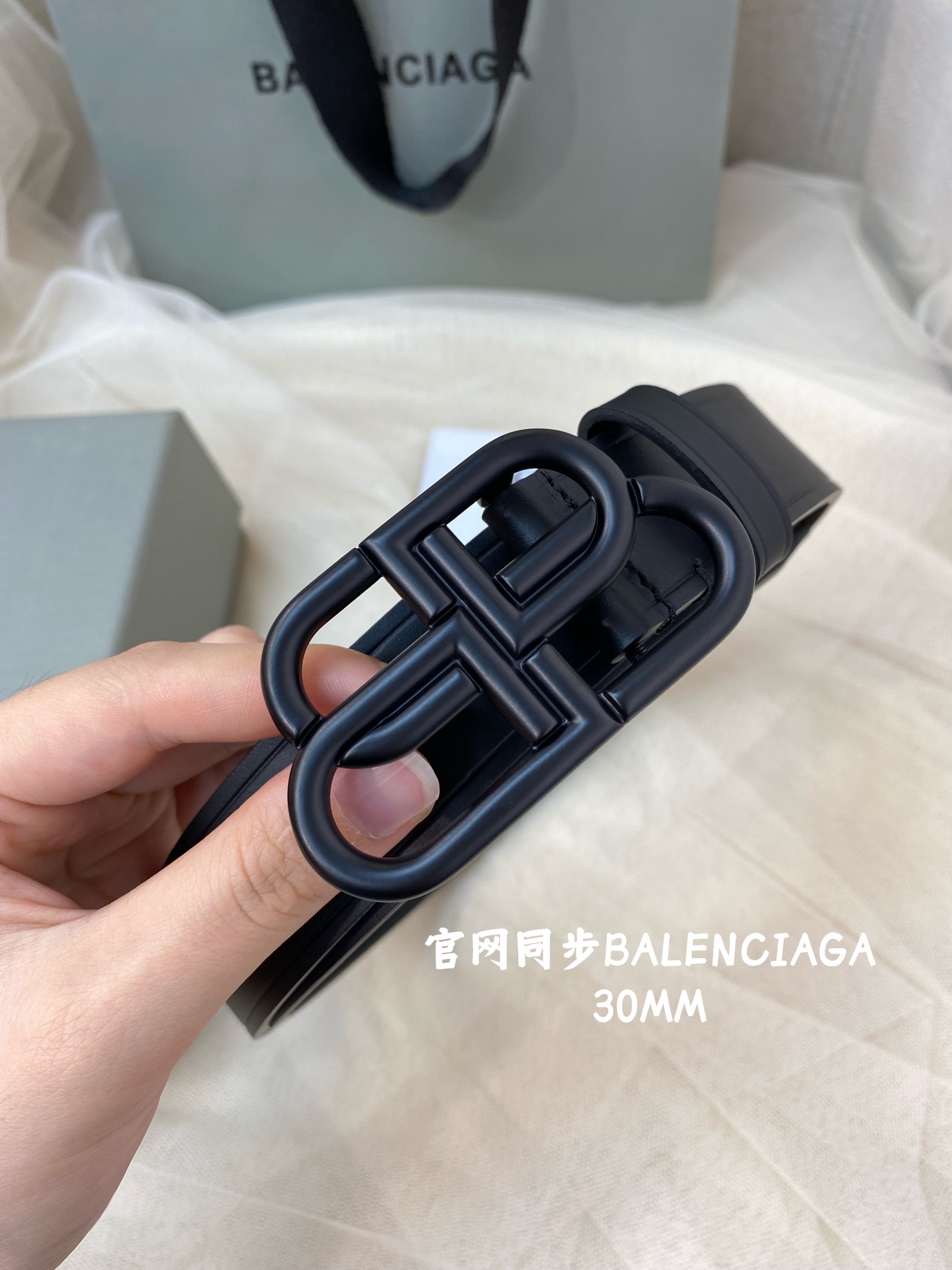 巴黎世家2021新款腰带双面意大利雾