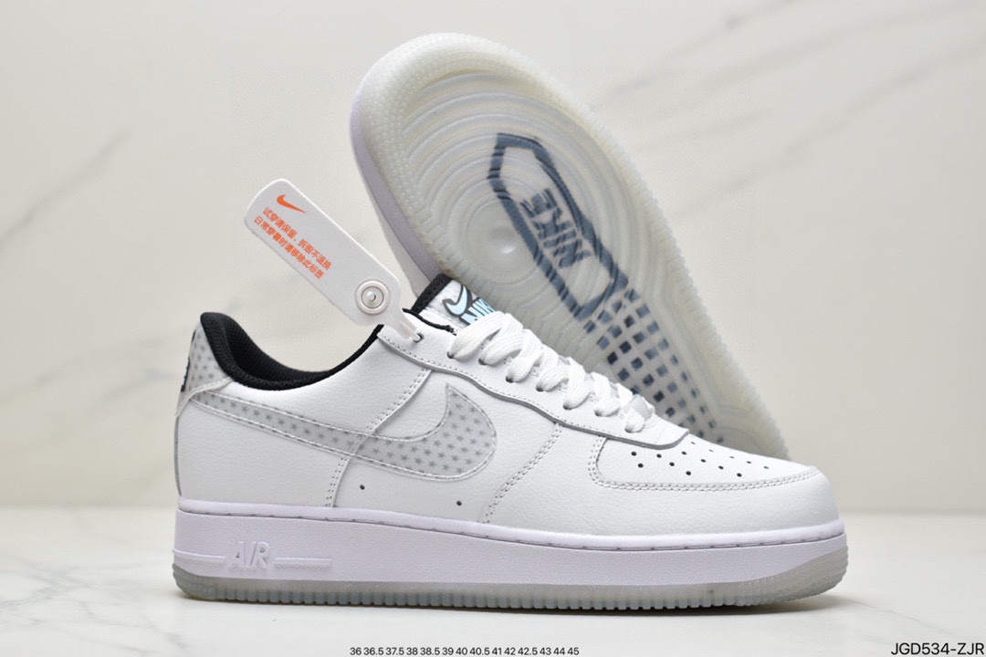 180 耐克Nike Air Force1Low 白灰裸眼3D 官方同步CW5909-100