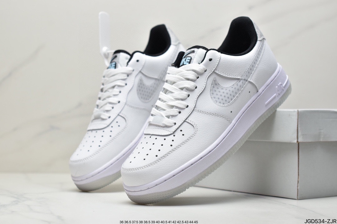 180 耐克Nike Air Force1Low 白灰裸眼3D 官方同步CW5909-100