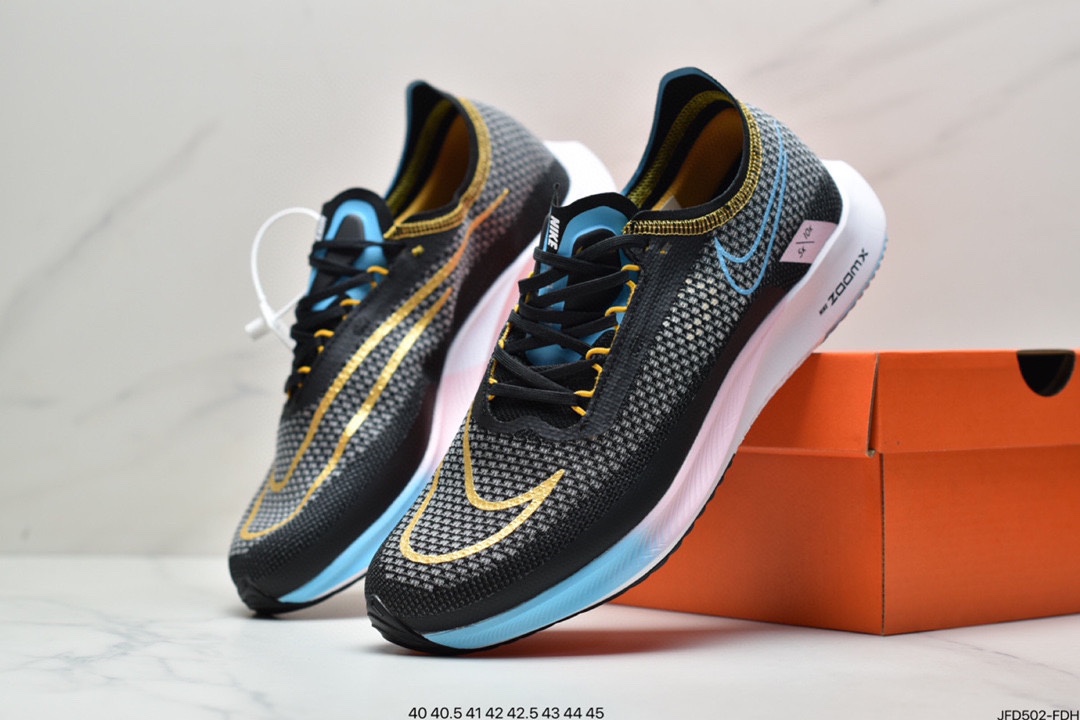 170 耐克Nike Zoomx Streakfly Proto 低帮跑步鞋白黑橙男女运动鞋 DH9275