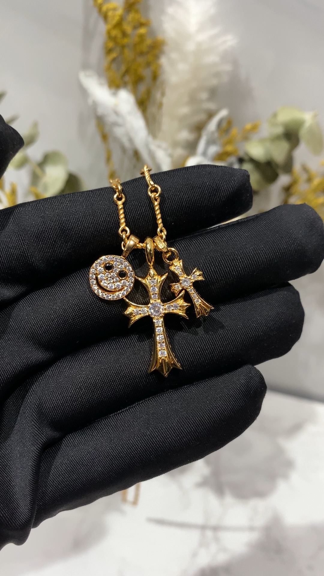 Custom Gold-Plated Diamond Setting, Necklace Pendant