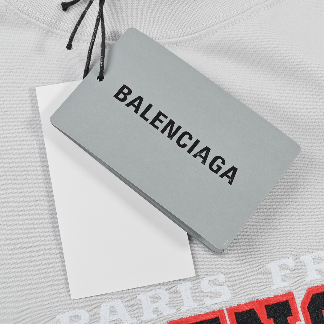 180 balenciaga 22ss 刺绣双B锁扣短袖T恤定织定染240g长绒棉