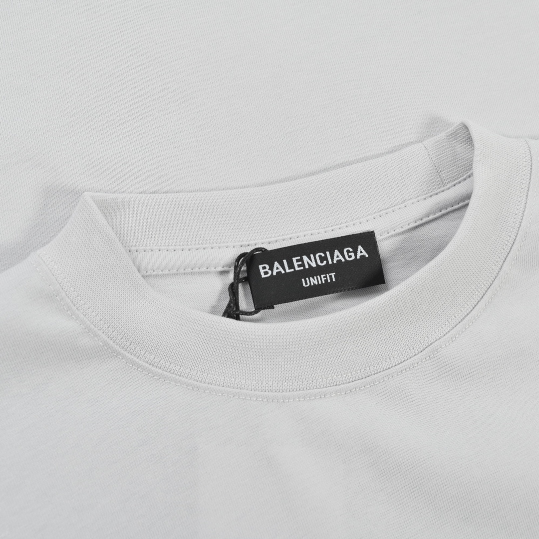 180 balenciaga 22ss 刺绣双B锁扣短袖T恤定织定染240g长绒棉