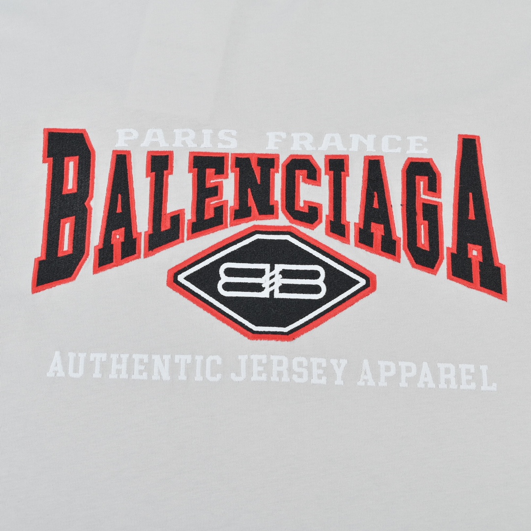 180 balenciaga 22ss 刺绣双B锁扣短袖T恤定织定染240g长绒棉