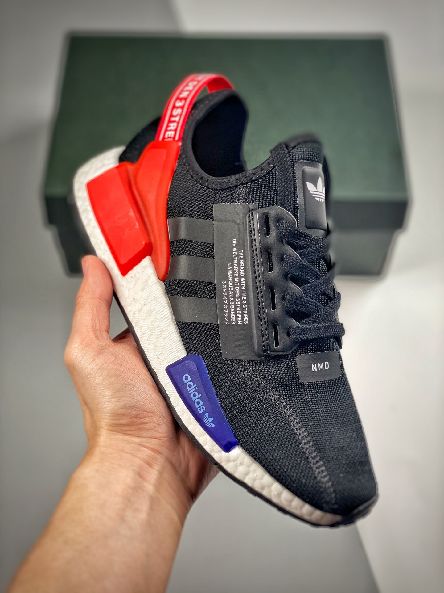 -2 NMD _R1 V2 versión Hupu blanco-negro-rojo, lanzado en tiendas oficiales‼️ Almacén con stock disponible todo el año, …