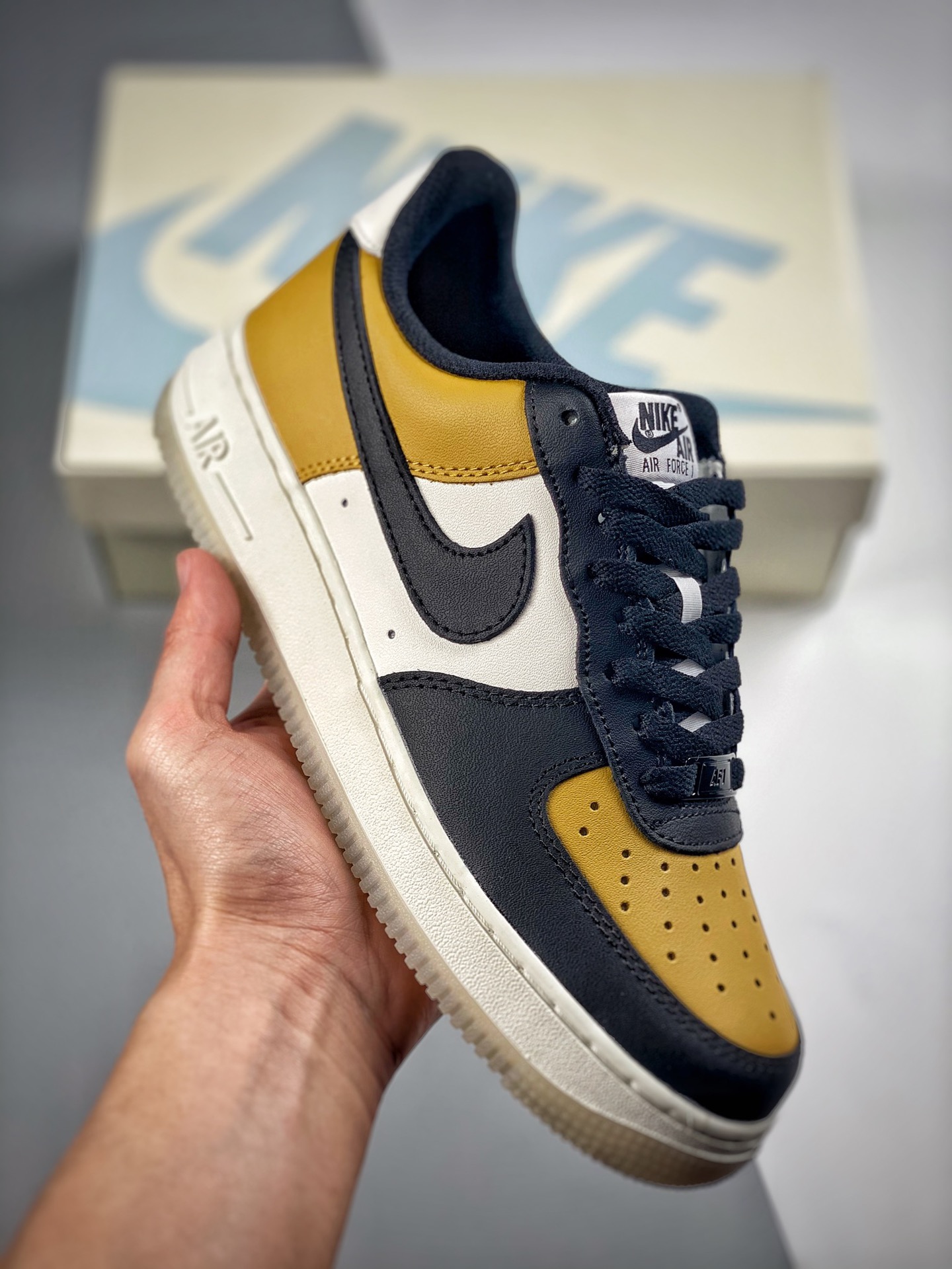-3 NK Air Force 1 Low zapatos de skate Air Force 1, blanco amarillo, sincronizado oficialmente, nivel original, horma y…