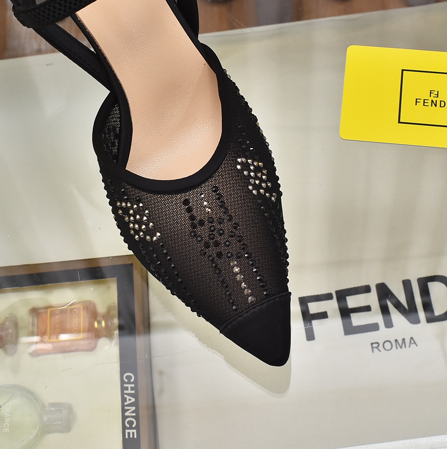Fábrica de la nueva Fendi tacón alto 8,5/medio tacón 5,5 cm zapatos puntiagudosTejido: multicolor, f