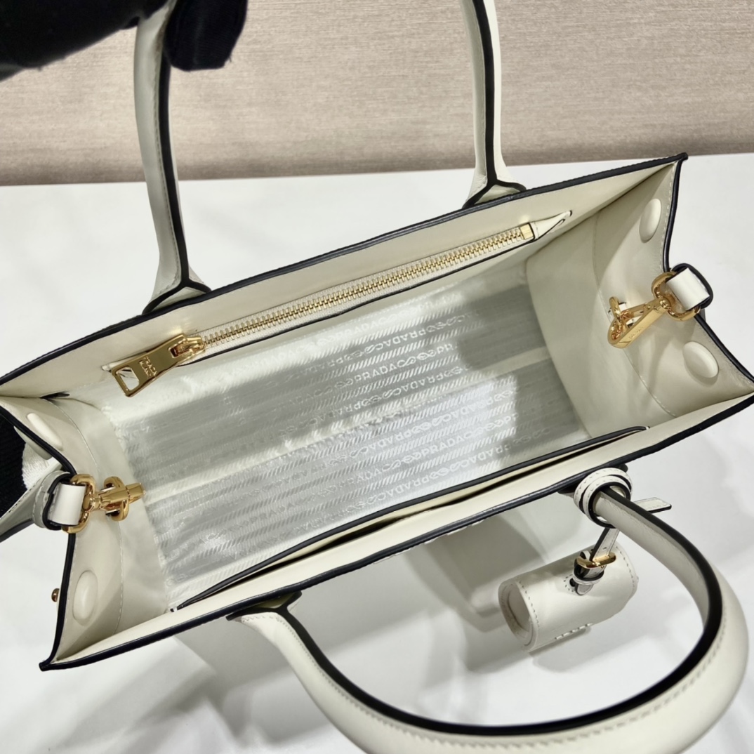 PRADA普拉达进口粗十字牛皮手提包1BA155