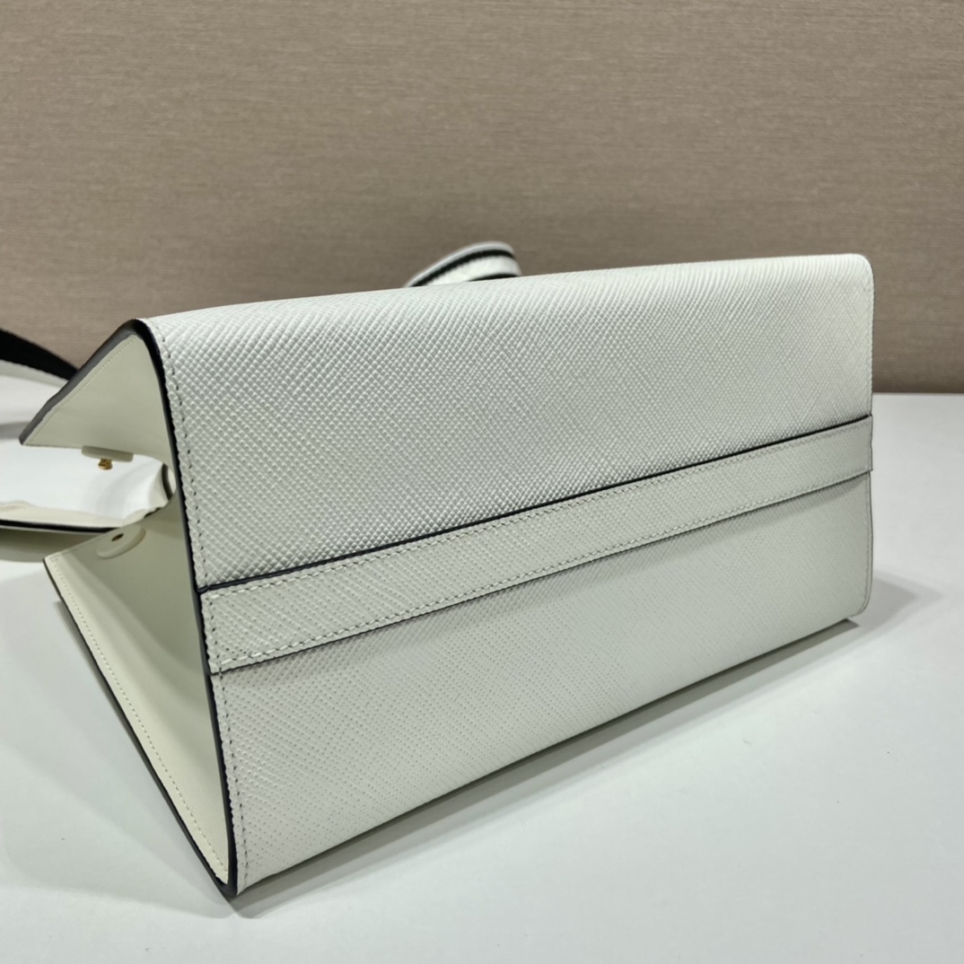 PRADA普拉达进口粗十字牛皮手提包1BA156