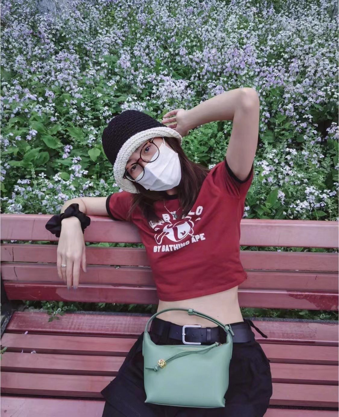 LOEWE罗意威 520情人节限定款 cubi全皮饭盒包 0559牛油果绿