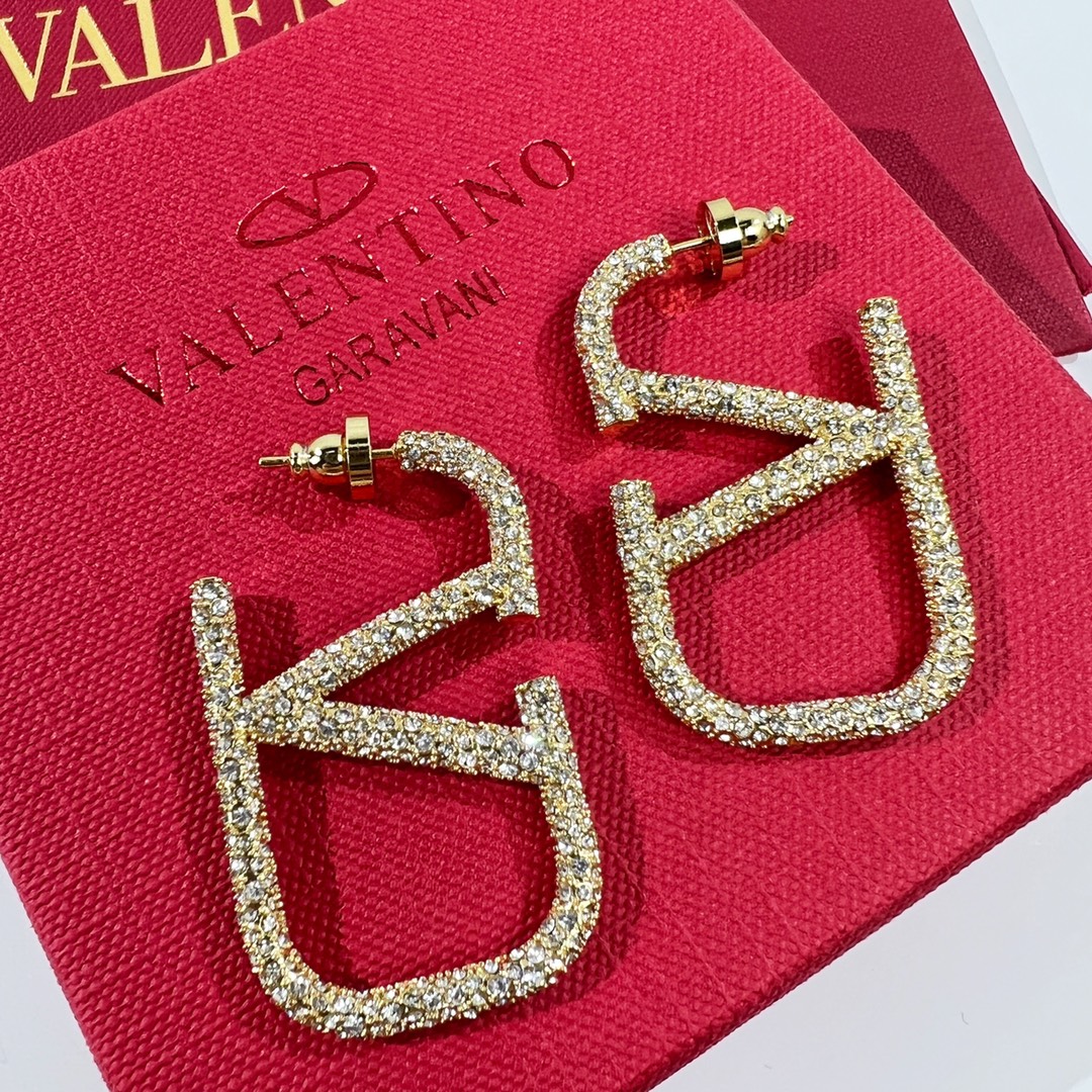 新款☑️ VALENTINO华伦天奴满钻耳环耳钉