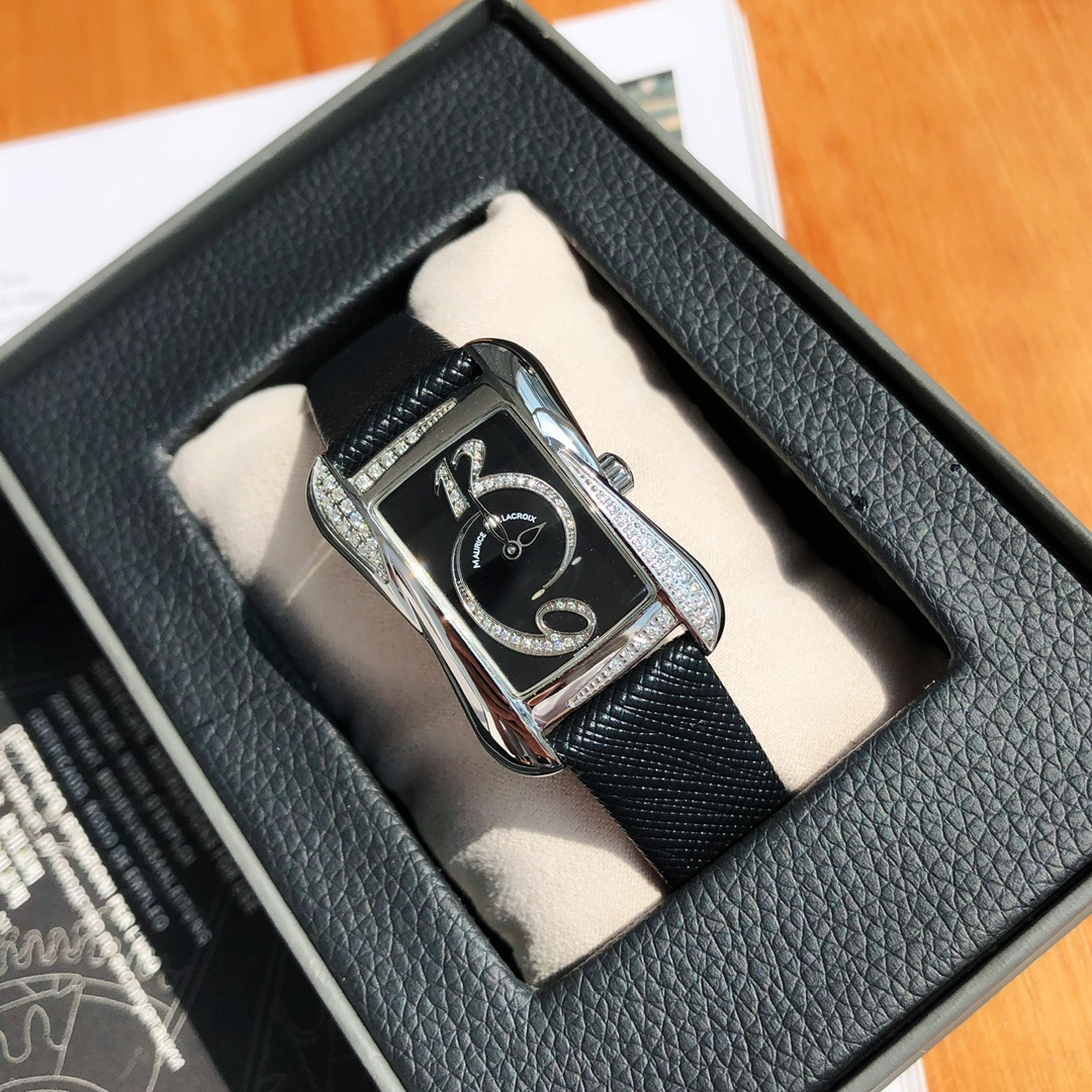 NO:387777,Aimee (black diamond face) classic leather strap, aikon19860909艾美（黑色 钻面）经典皮表带,,aikon,Watch