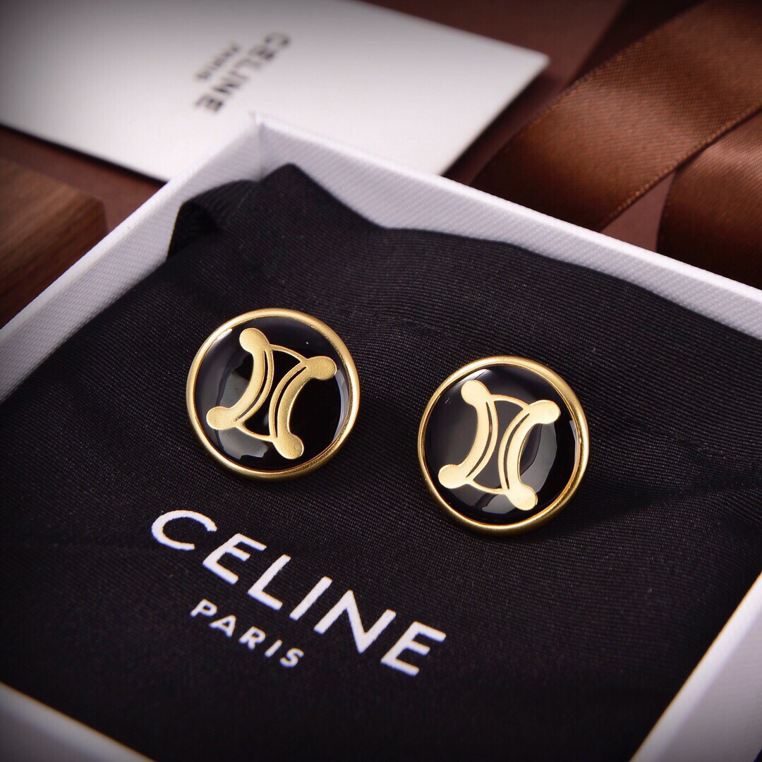 Celine Jewelry Earring Gold Yellow Brass Fashion