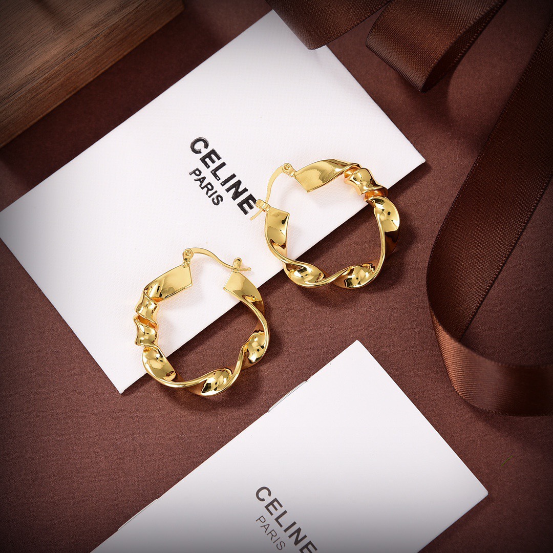 Celine Jewelry Earring Yellow Brass Fashion