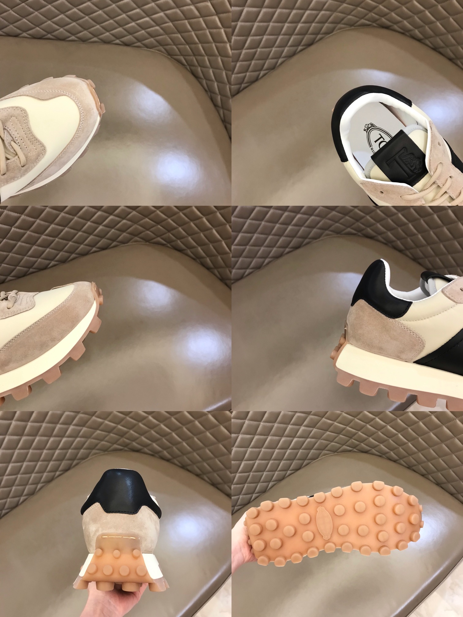 Tod'S托德斯  意大利进口小牛皮拼原版防水布面新款男士休闲运动鞋