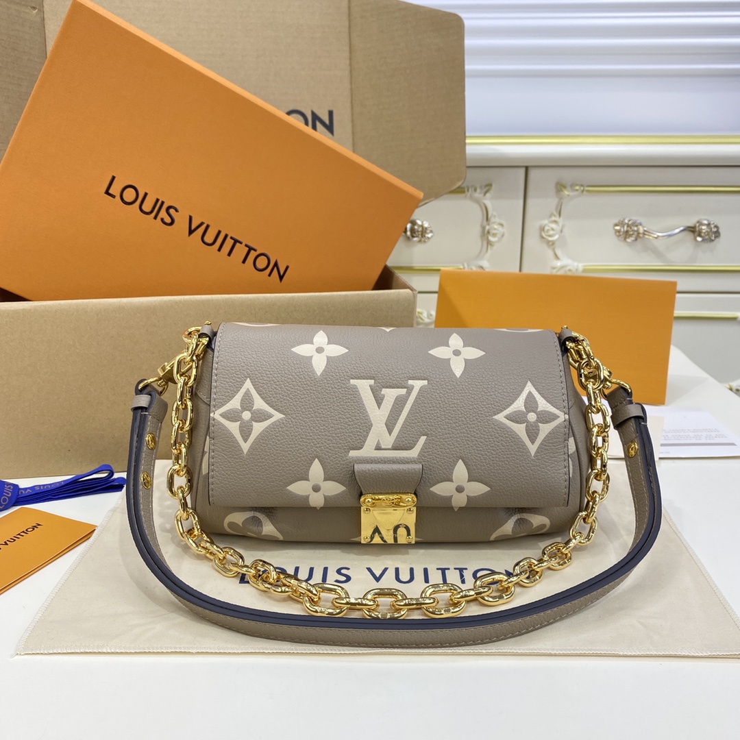 Louis Vuitton LV Favorite AAA+
 Bags Handbags Black Khaki All Steel Cowhide Chains m45813