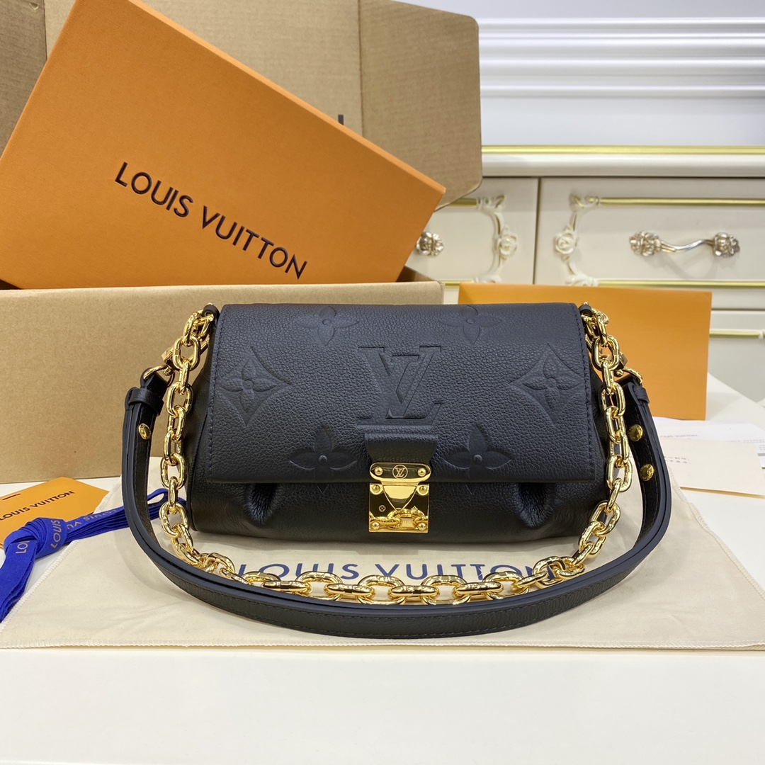 Louis Vuitton LV Favorite Bags Handbags Black Khaki All Steel Cowhide Chains m45813