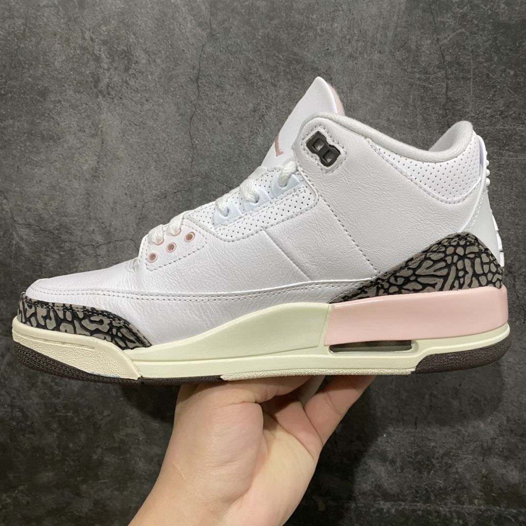 图片[2]-Air Jordan AJ3 白棕樱花粉爆裂CK9246-102 外贸纯原出货 细节材料依旧拉满配置 无需太多文案 直接看实拍 尺码：40-47.5-选品中心