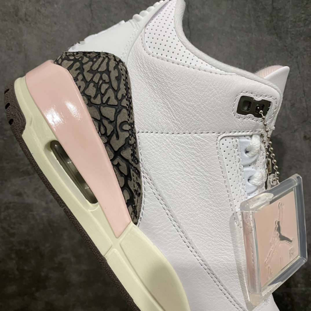 图片[7]-Air Jordan AJ3 白棕樱花粉爆裂CK9246-102 外贸纯原出货 细节材料依旧拉满配置 无需太多文案 直接看实拍 尺码：40-47.5-选品中心