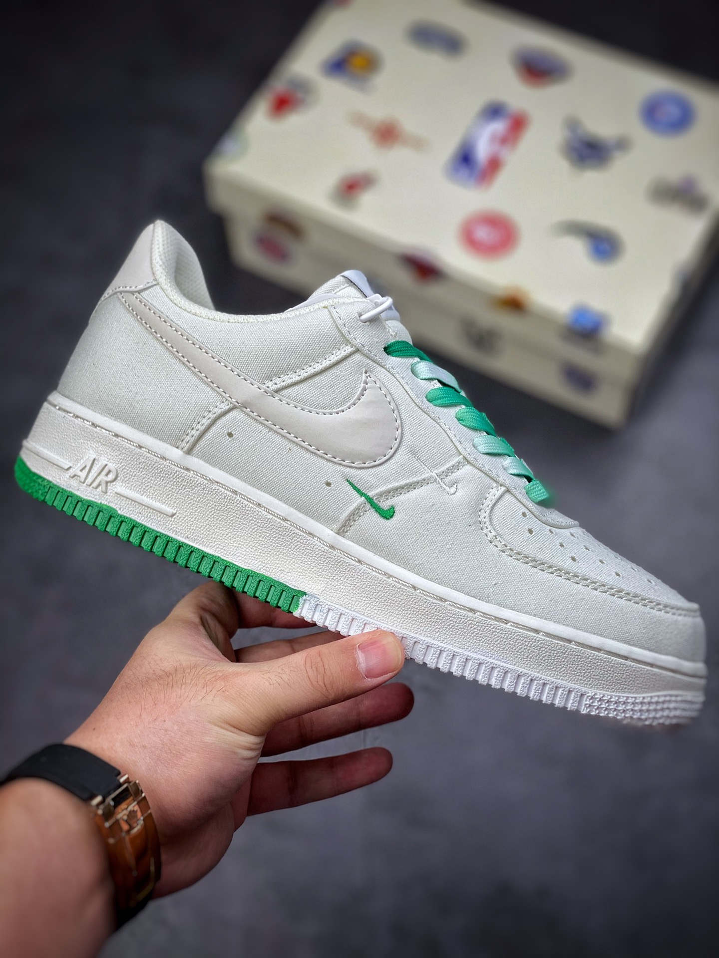 220 Nike Air Force 1 Low 07 帆布 白绿NA2022-002