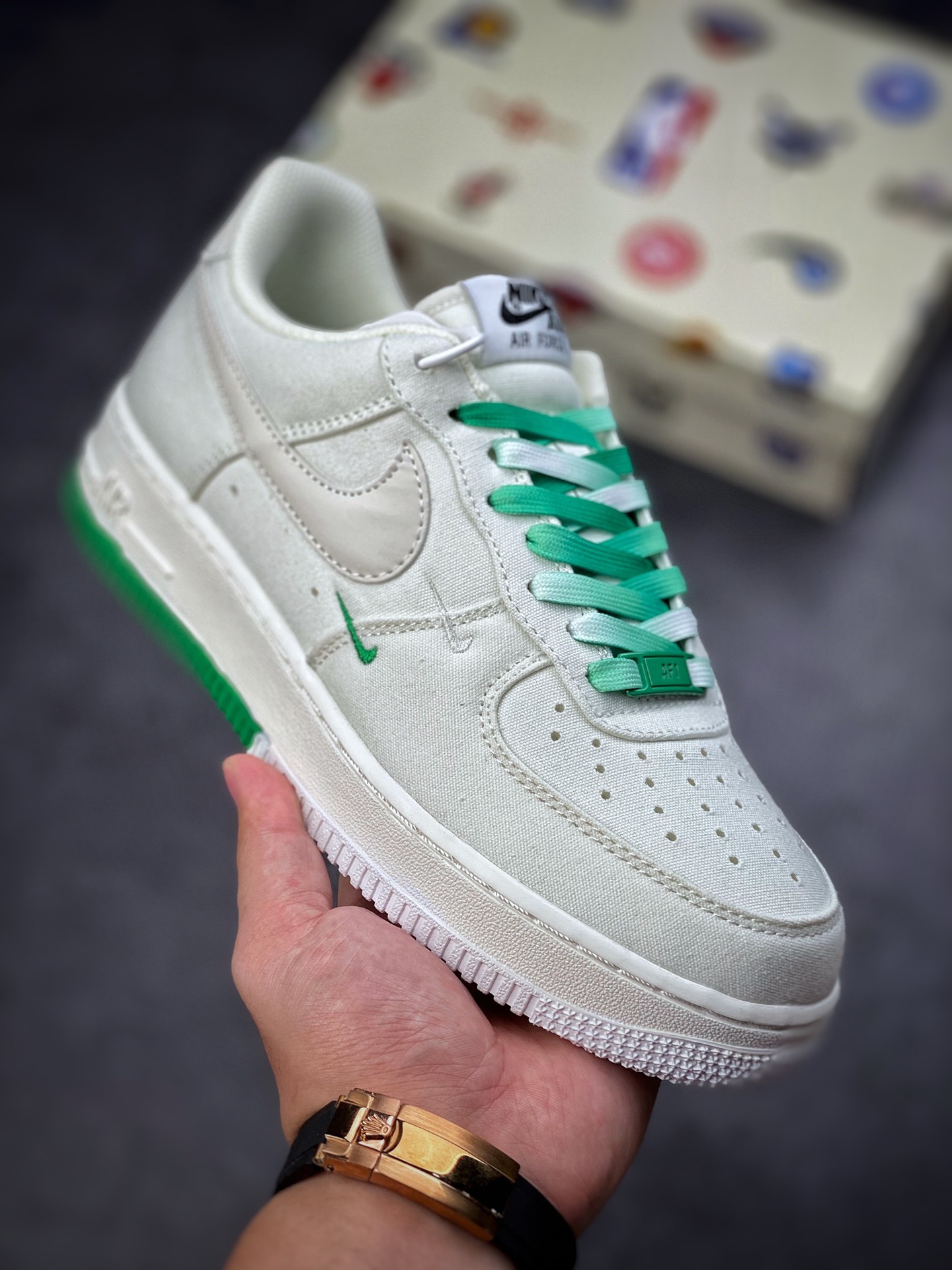 220 Nike Air Force 1 Low 07 帆布 白绿NA2022-002