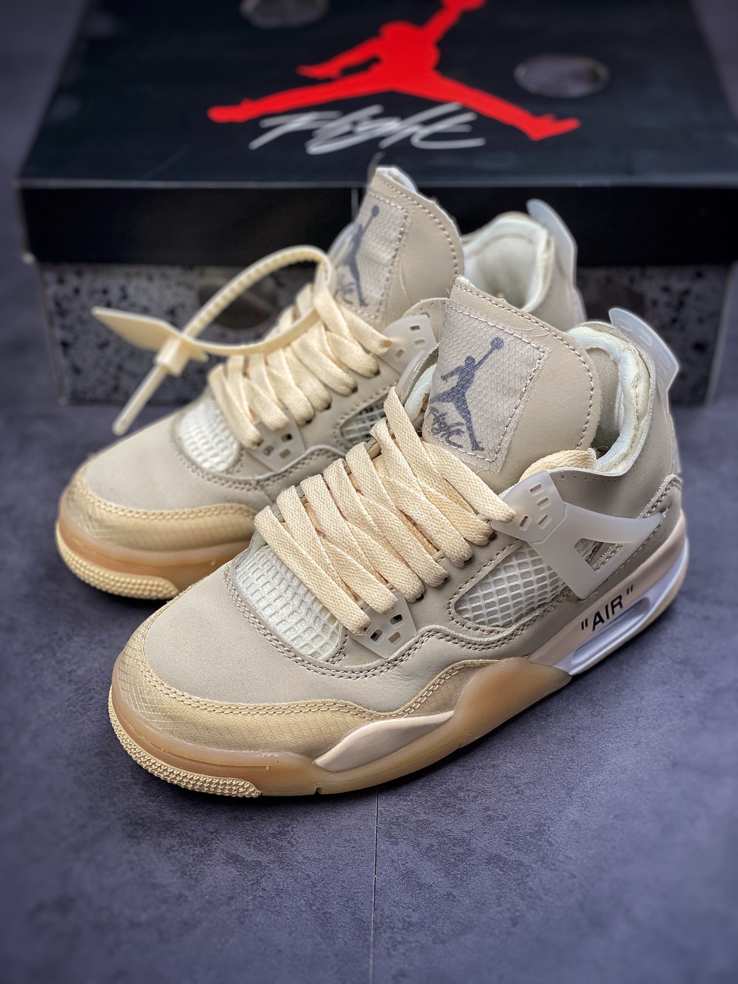 240 Off-White x Air Jordan AJ4 Retro”Cream/Sail”“OW联名白帆” CV9388-100