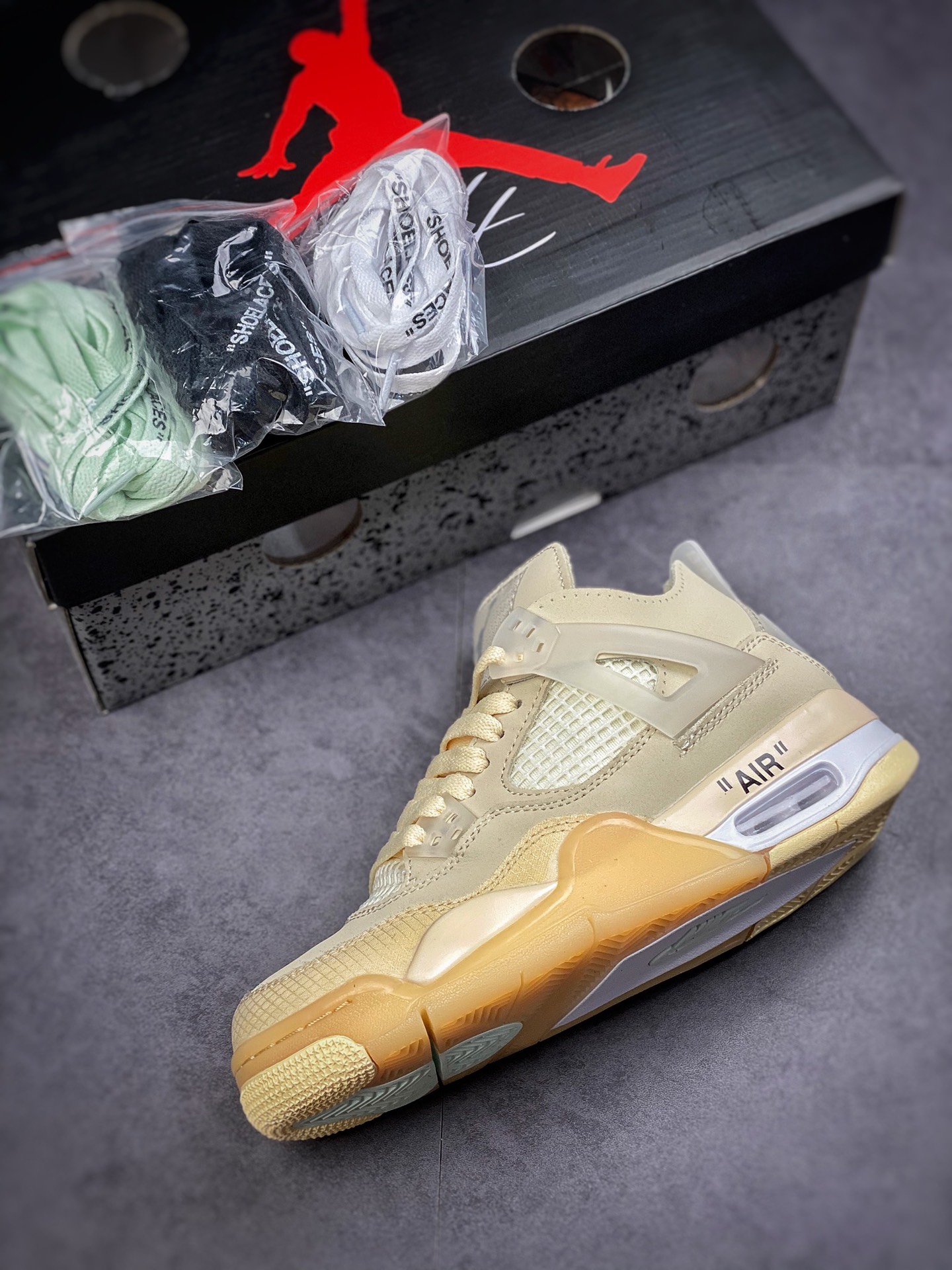 240 Off-White x Air Jordan AJ4 Retro”Cream/Sail”“OW联名白帆” CV9388-100