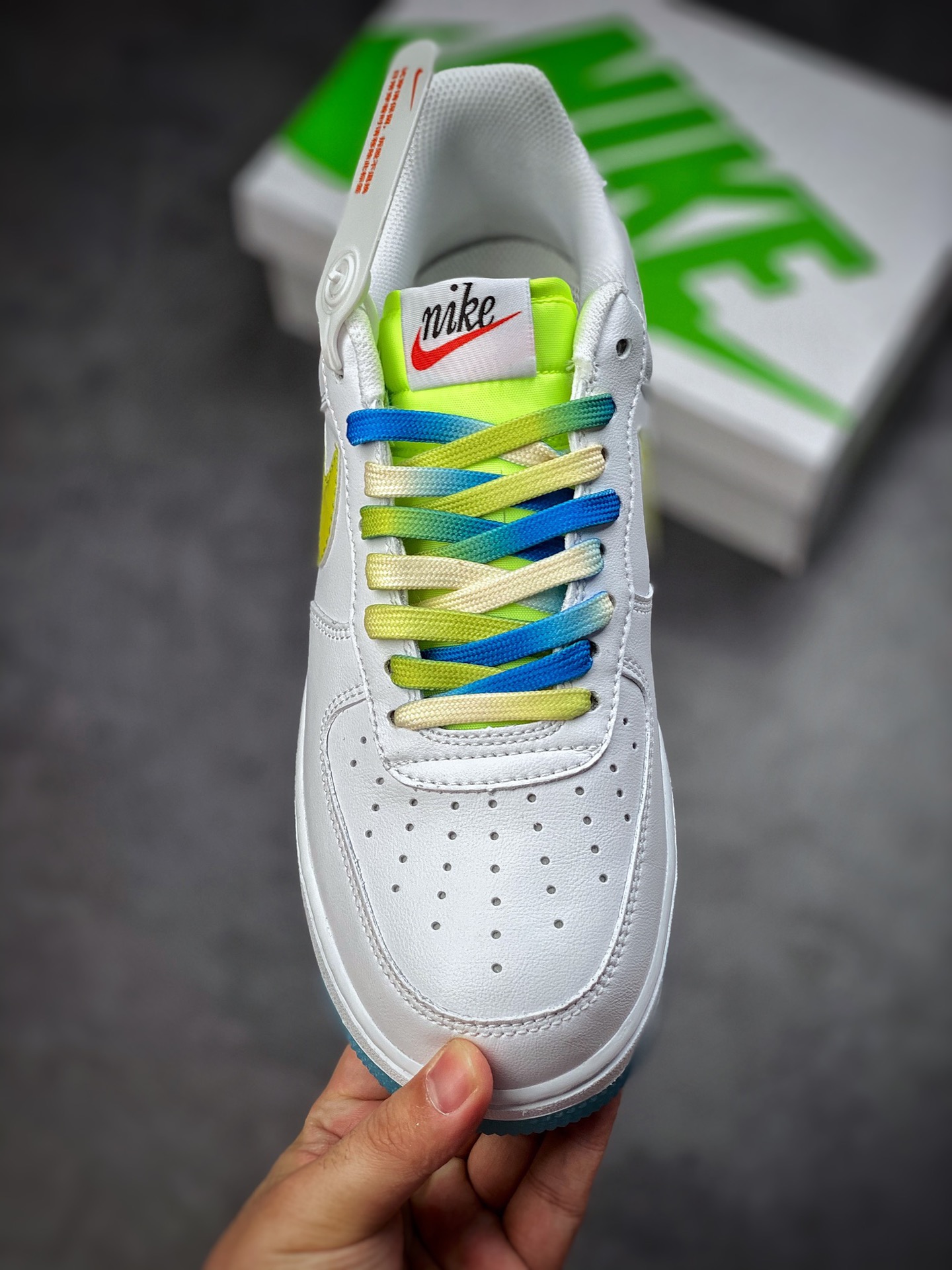 240 Nike Air Force 1 Low 07 白蓝黄渐变 冰柠檬配色 TO1232-111