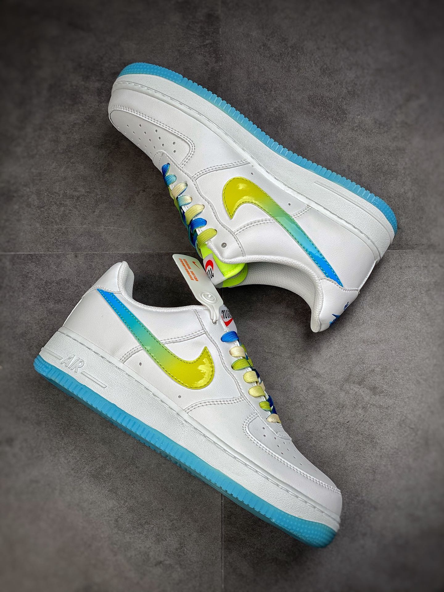 240 Nike Air Force 1 Low 07 白蓝黄渐变 冰柠檬配色 TO1232-111