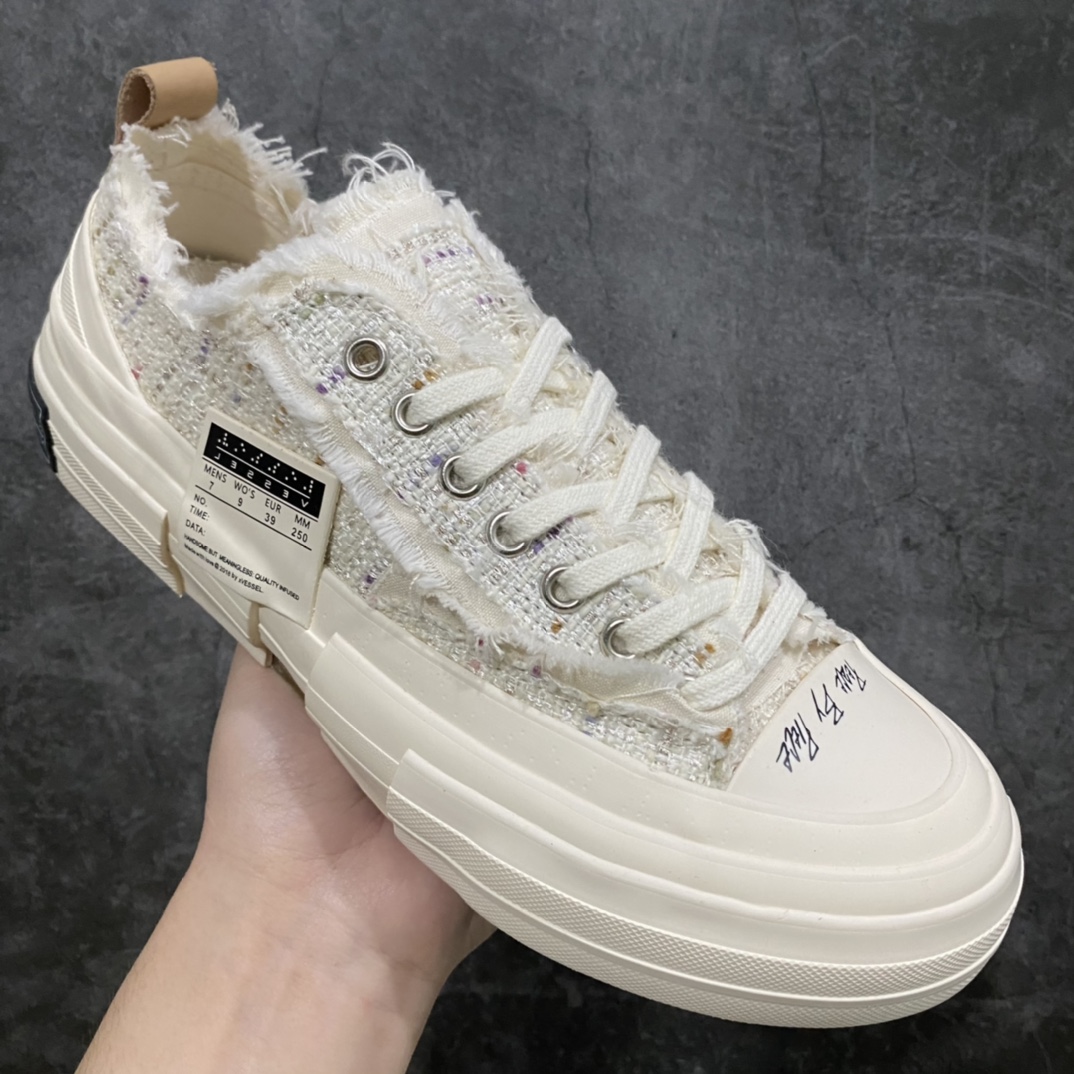 图片[3]-xVESSEL G.O.P. Low 吴建豪主理品牌 解构重叠厚底软木低帮硫化板鞋 小香风 原鞋数据开发 终端优势供应 当前市售最高版本 正确半贴合鞋标工艺 正确鞋头上翘整体楦型 紫外光变色效果 原厂12蛊司厚实舒适帆布面料 流苏做旧复古效果 支持NFC网页编码识别 升级厚实木塞内底 纯手工贴合多重围条硫化工艺 市售最强品质 实拍即所得 秒杀市场所有版本 随意对比 尺码：35 36 37 38 39 40 41 42 43 44 45-选品中心