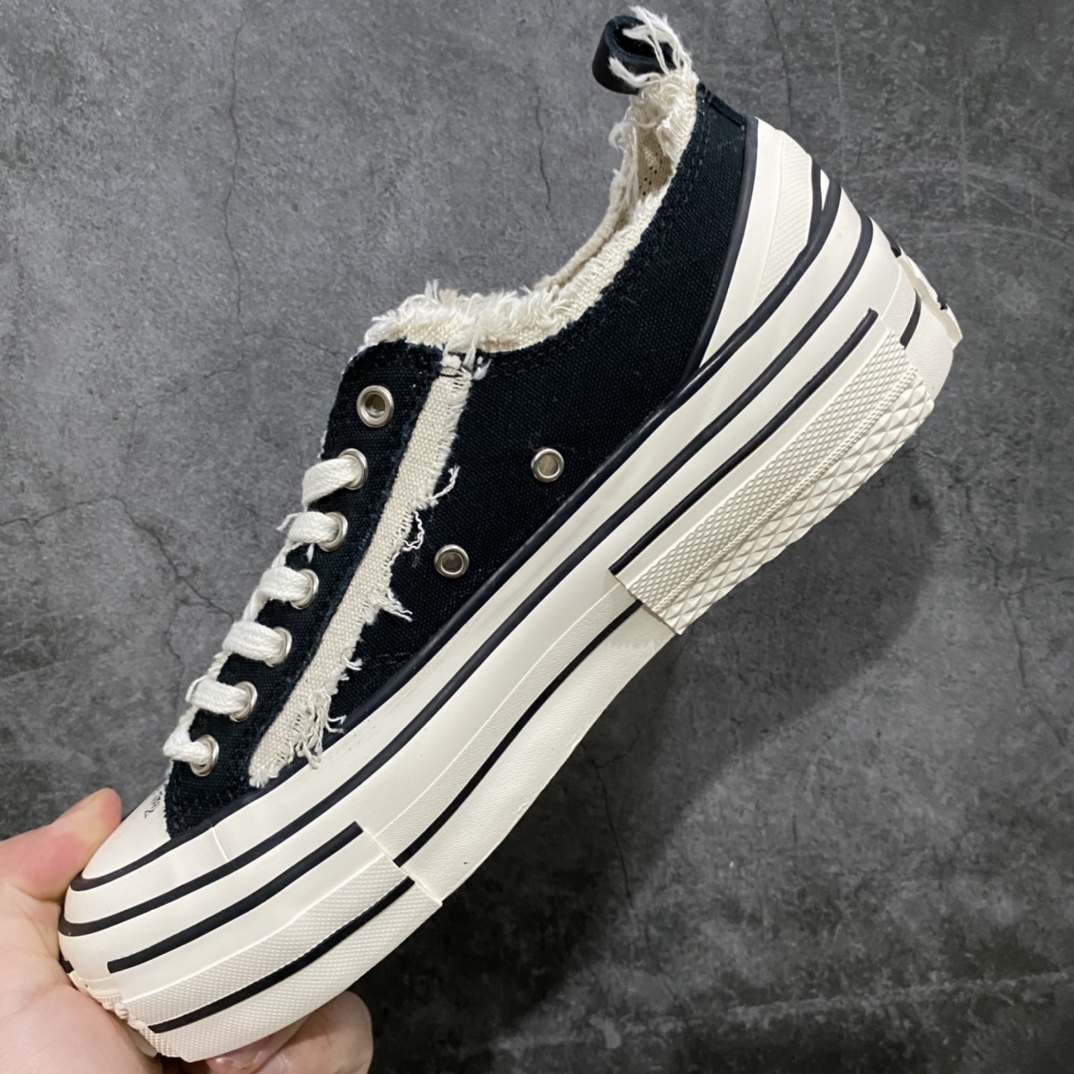 图片[7]-xVESSEL G.O.P. Low 吴建豪主理品牌 解构重叠厚底软木低帮硫化板鞋 经典黑色 原鞋数据开发 终端优势供应 当前市售最高版本 正确半贴合鞋标工艺 正确鞋头上翘整体楦型 紫外光变色效果 原厂12蛊司厚实舒适帆布面料 流苏做旧复古效果 支持NFC网页编码识别 升级厚实木塞内底 纯手工贴合多重围条硫化工艺 市售最强品质 实拍即所得 秒杀市场所有版本 随意对比 尺码：35 36 37 38 39 40 41 42 43 44 45-选品中心