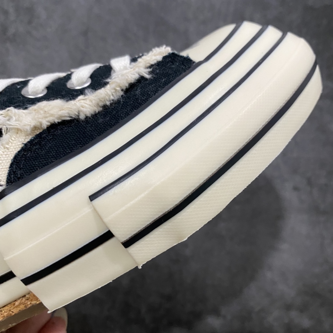 图片[8]-xVESSEL G.O.P. Low 吴建豪主理品牌 解构重叠厚底软木低帮硫化板鞋 黑色半拖 原鞋数据开发 终端优势供应 当前市售最高版本 正确半贴合鞋标工艺 正确鞋头上翘整体楦型 紫外光变色效果 原厂12蛊司厚实舒适帆布面料 流苏做旧复古效果 支持NFC网页编码识别 升级厚实木塞内底 纯手工贴合多重围条硫化工艺 市售最强品质 实拍即所得 秒杀市场所有版本 随意对比 尺码：35 36 37 38 39 40 41 42 43 44 45-选品中心