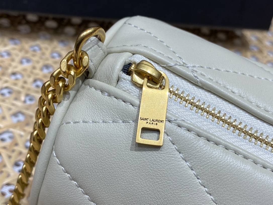 Saint laurent Ysl 𝗦𝗔𝗗𝗘 迷你圆管手袋 699703白色