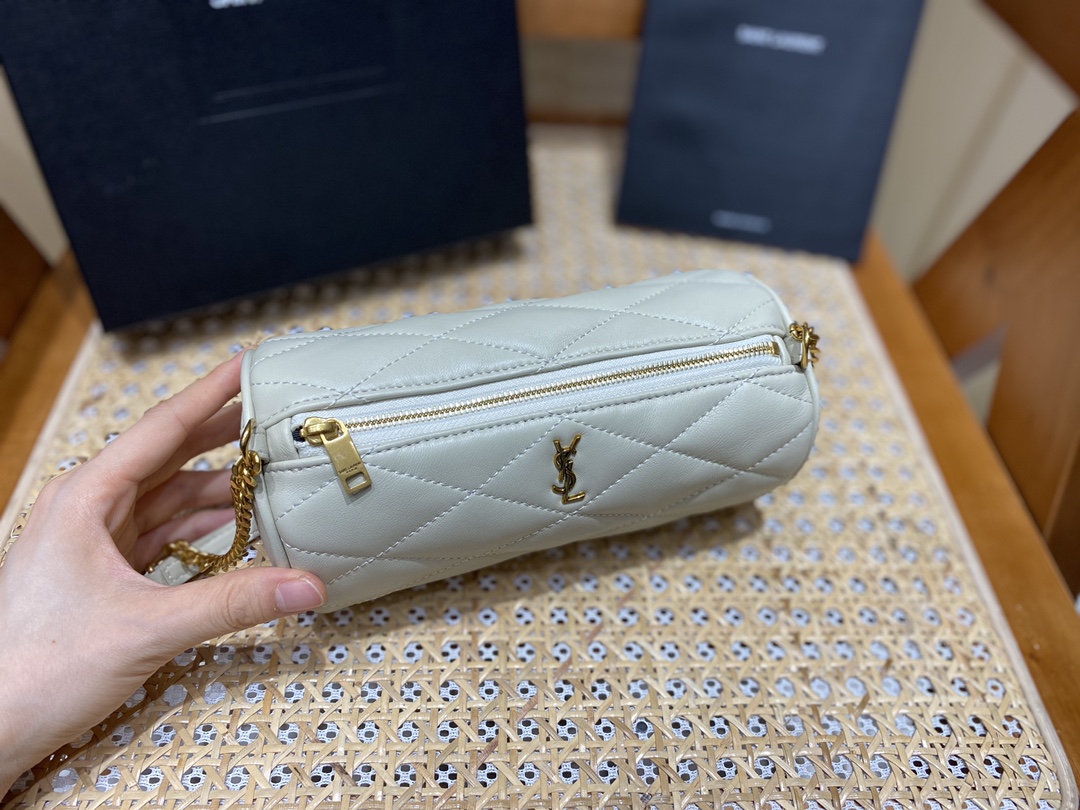 Saint laurent Ysl 𝗦𝗔𝗗𝗘 迷你圆管手袋 699703白色