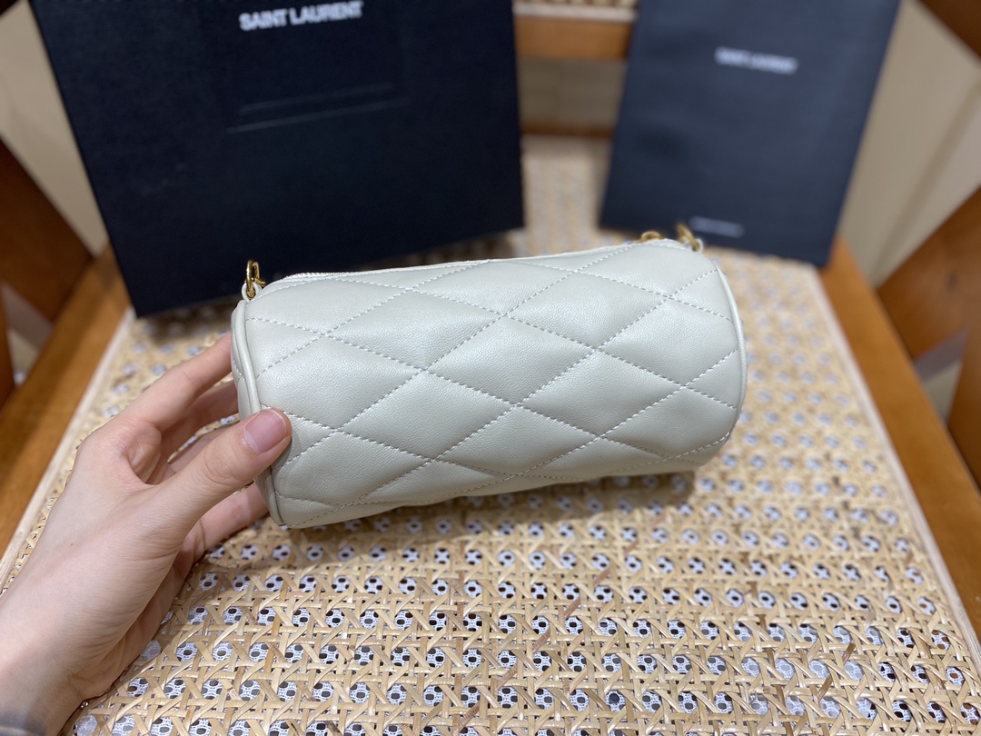 Saint laurent Ysl 𝗦𝗔𝗗𝗘 迷你圆管手袋 699703白色