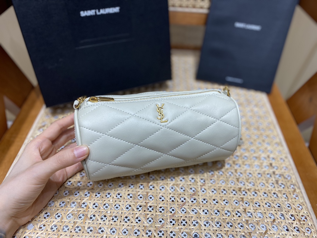 Saint laurent Ysl 𝗦𝗔𝗗𝗘 迷你圆管手袋 699703白色